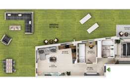 Apartament 3 camere, 67.3 mp, gradina 152 mp, semifinisat, zona Donath