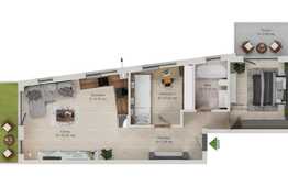 Apartament 3 camere, 68 mp, balcon, semifinisat, zona Donath