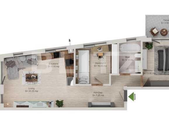 Apartament de vânzare 3 camere Grigorescu - 60899AV | BLITZ Cluj-Napoca | Poza1