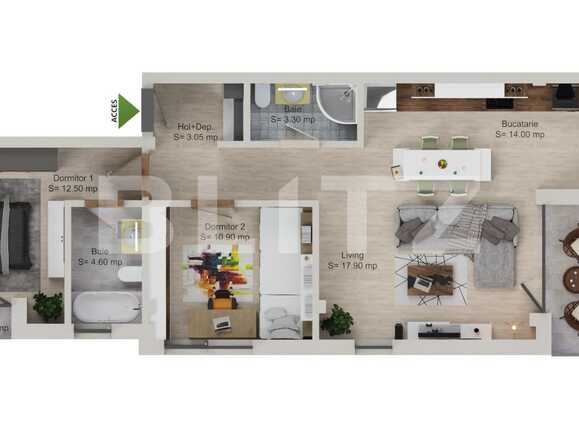 Apartament de vânzare 3 camere Grigorescu - 60901AV | BLITZ Cluj-Napoca | Poza1