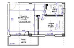 Apartament 2 camere, 42.06 mp, balcon, zona Terra