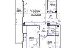 Apartament 3 camere, 65.78 mp, balcon, zona Terra