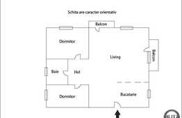 Apartament la mansarda cu 3 camere,  70 mp, decomandat, semifinisat