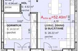 Apartament 52 mp, semifinisat, zona Iulius Mall!
