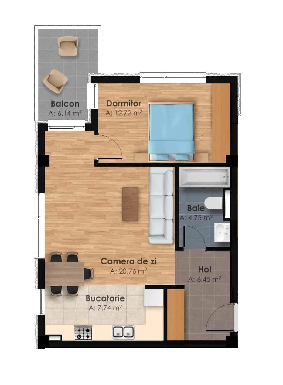 Apartament de vânzare 2 camere Central - 61297AV | BLITZ Cluj-Napoca | Poza1