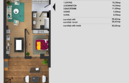 Oportunitate! Apartament 2 camere, terasa, orientare estica, terasa!