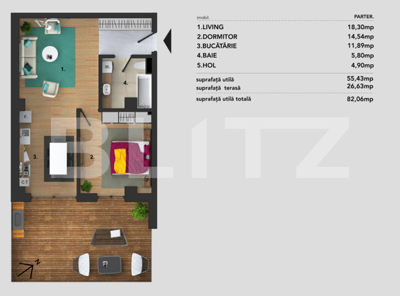 Apartament de vânzare 2 camere Bună Ziua - 61413AV | BLITZ Cluj-Napoca | Poza1
