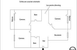 Vanzare 3 camere, 74 mp utili, zona strazii Florilor, A.C.