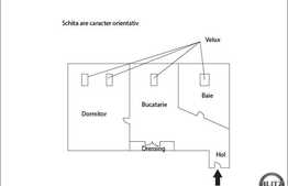 1 camera la mansarda de vanzare, 44 mp, zona strazii Prof. Ioan Rus