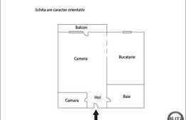 Apartament 1 camera, 35,5 mp, balcon 5,8 mp,  zona strazii Porii