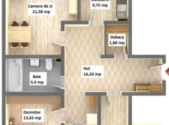 Apartament de vânzare 3 camere Bartolomeu - 61644AV | BLITZ Brașov | Poza2