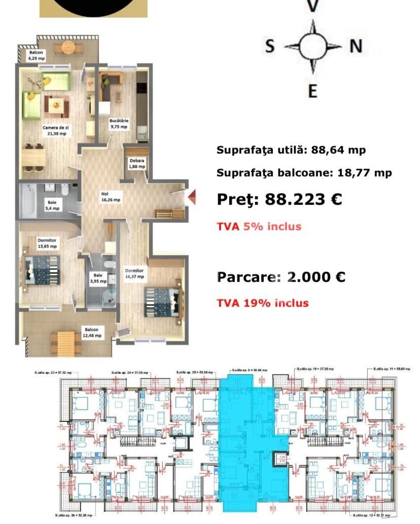 Apartament de vânzare 3 camere Bartolomeu - 61645AV | BLITZ Brașov | Poza1