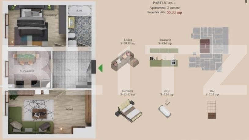 Apartament de vânzare 2 camere Tractorul - 61701AV | BLITZ Brașov | Poza1