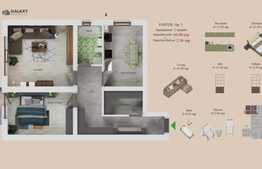 Apartament 2 camere, 66 mp, Tractorul