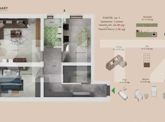 Apartament de vânzare 2 camere Tractorul - 61702AV | BLITZ Brașov | Poza1