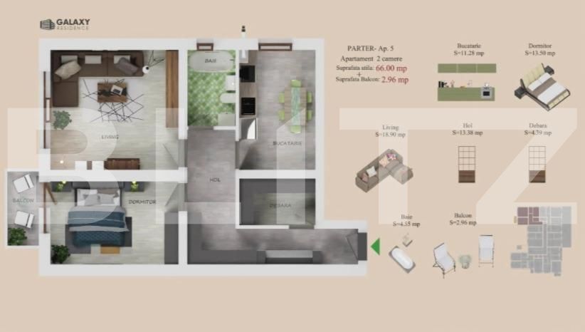 Apartament de vânzare 2 camere Tractorul - 61702AV | BLITZ Brașov | Poza1