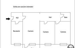 3 camere de vanzare, 55 mp, semidecomandat, partial renovat