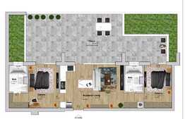 Vanzare 3 camere, 67 mp + terasa 56mp, semifinisat, zona VIVO!