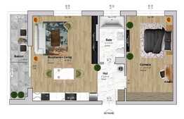Vanzare apartament 2 camere, 58 mp,finisat, zona VIVO! Optional parcare!