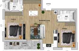 Apartament 3 camere, 66 mp, zona VIVO! Optional parcare!