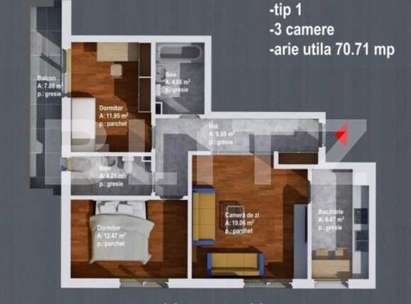 Apartament de vânzare 3 camere Baciu - 61895AV | BLITZ Cluj-Napoca | Poza1