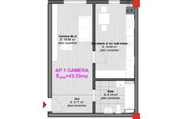 Vanzare 1 camera, 43.33 mp utili, etaj intermediar!