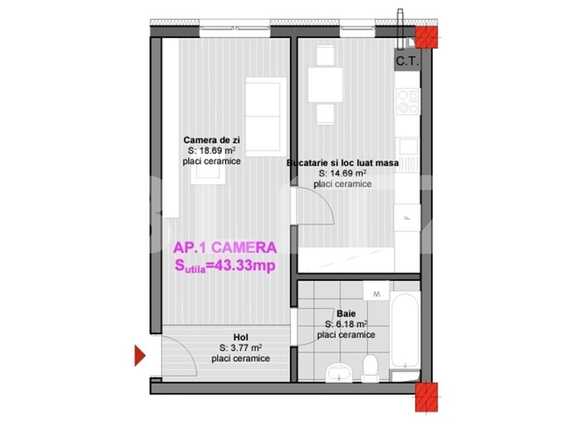 Garsonieră de vânzare Floreşti - 61945AV | BLITZ Cluj-Napoca | Poza1