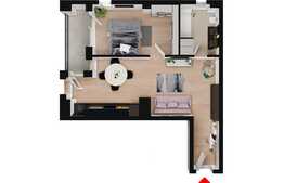 Apartament 2 camere, 60.31mp semifinisat cu geam la baie