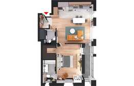 Apartament 2 camere , 2 bai , dressing ! semifinisat, orientare S-E