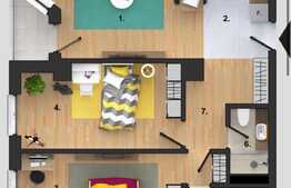 Apartament 3 camere, finisat, in bloc nou, orientare sud - estica, in cartierul Buna Ziua 