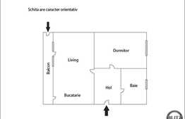 Apartament 2 camere, 51 mp plus balcon 9 mp, decomandat, zona Porii!