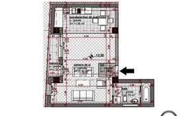 Apartament 1 camera, 39,77 mp utili, semifinisat, cu garaj, zona Spitalul Stanca