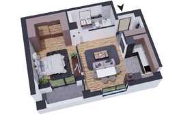 COLUMNA RESIDENCE ! Apartament 2 camere , 56.96 mp, finisaje de LUX, parcare, intermediar, zona VIVO