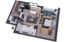 COLUMNA RESIDENCE ! Apartament 2 camere , 56.96 mp, finisaje de LUX, parcare, intermediar, zona VIVO