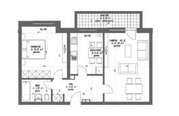 Mansarda 2 camere, 59.66 mp utili, terasa de 6.29 mp