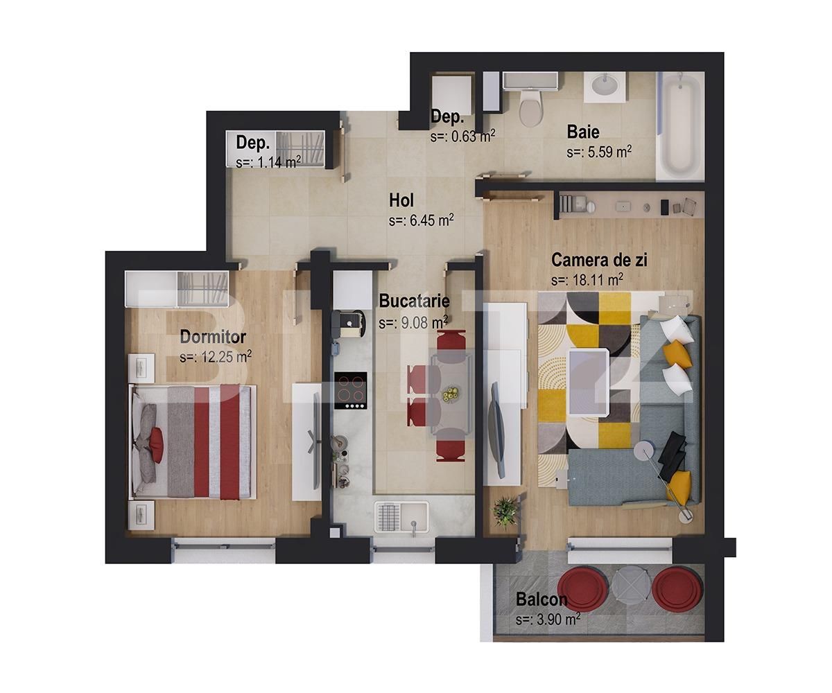 Apartament de vânzare 2 camere Tractorul - 62737AV | BLITZ Brașov | Poza2