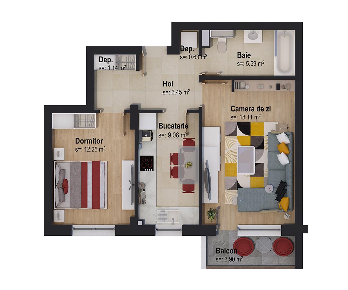 Apartament de vânzare 2 camere Tractorul - 62737AV | BLITZ Brașov | Poza1