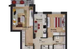 Apartament 2 camere, 55 mp utili, decomandat! Optional parcare!