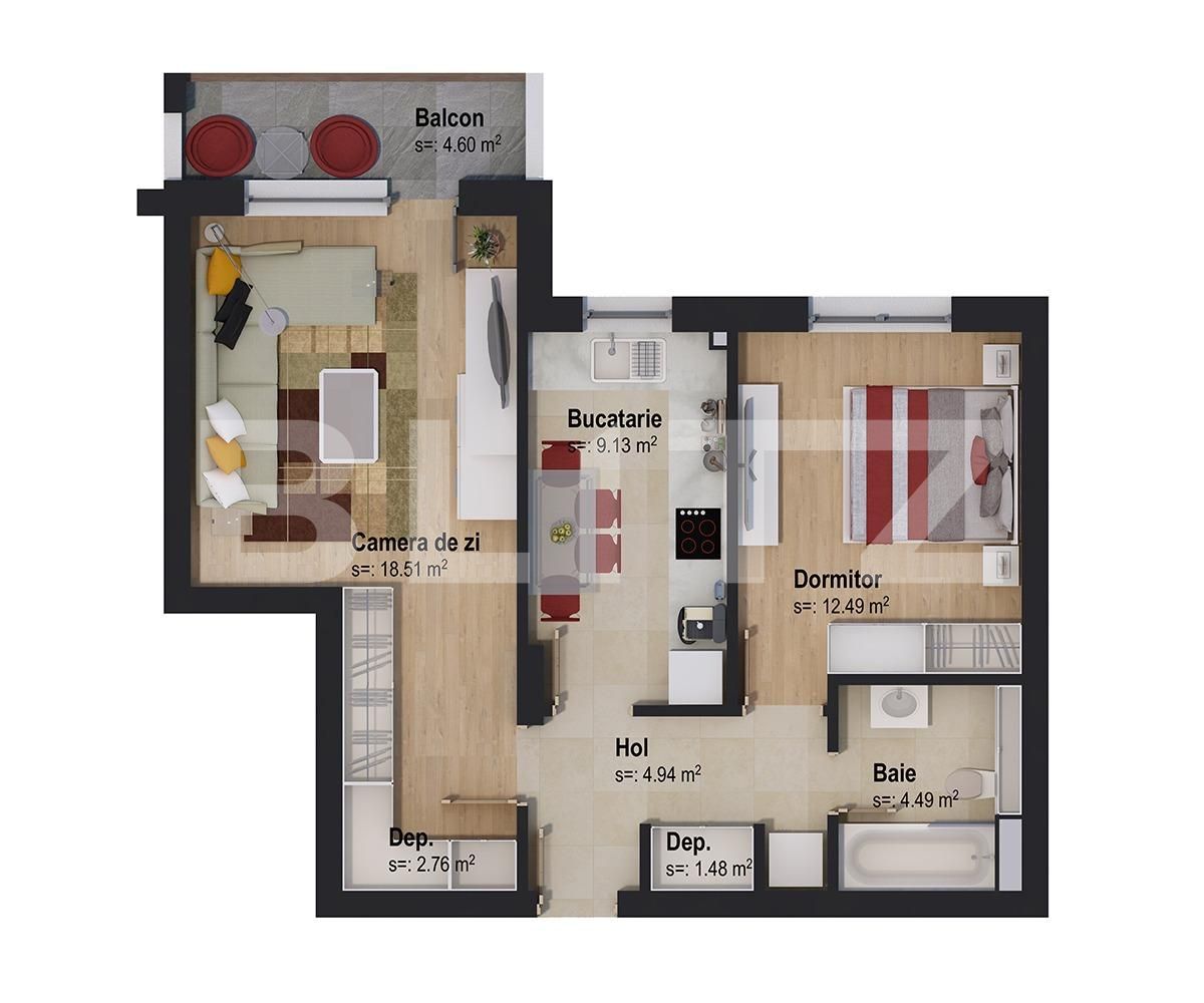 Apartament de vânzare 2 camere Tractorul - 62739AV | BLITZ Brașov | Poza2