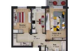 Vanzare 2 camere, 56 mp utili, balcon, cartierul Tractorul!