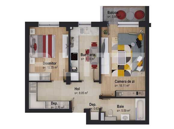 Apartament de vânzare 2 camere Tractorul - 62741AV | BLITZ Brașov | Poza1