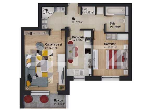 Apartament de vânzare 2 camere Tractorul - 62742AV | BLITZ Brașov | Poza2