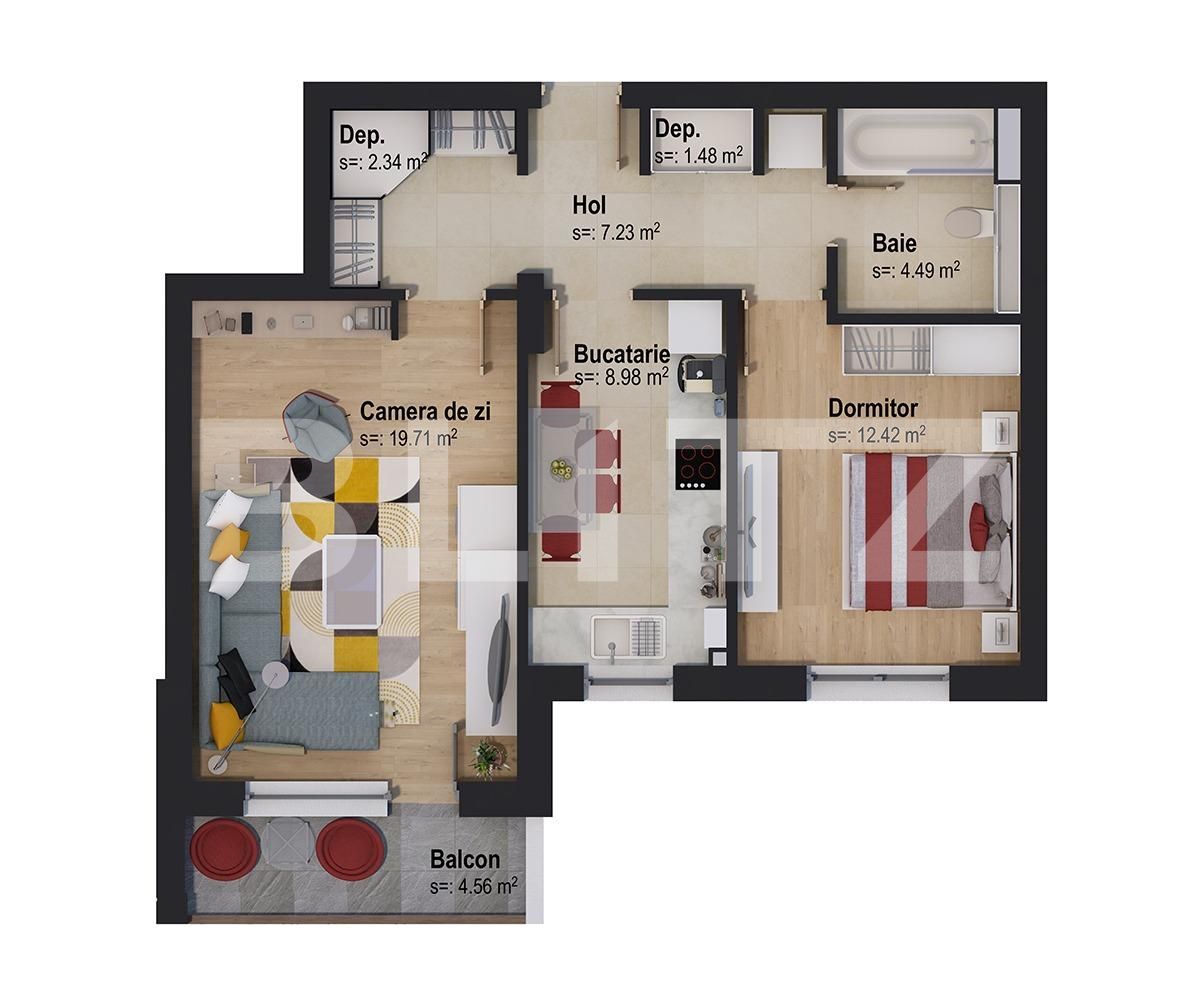 Apartament de vânzare 2 camere Tractorul - 62742AV | BLITZ Brașov | Poza2