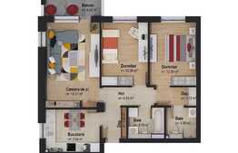 Vanzare 3 camere, 72 mp utili, balcon, etaj intermediar!