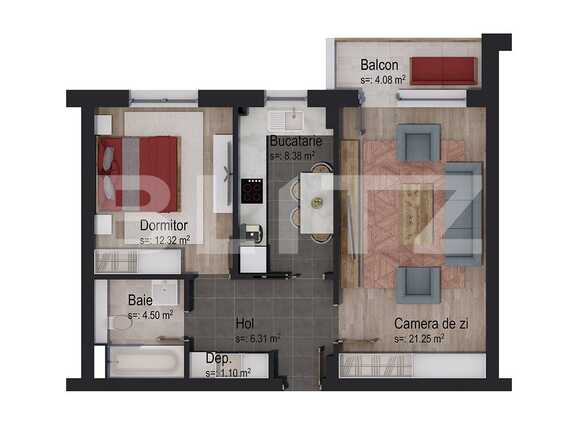 Apartament de vânzare 2 camere Tractorul - 62748AV | BLITZ Brașov | Poza3