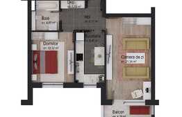 Vanzare 2 camere, 54 mp utili, decomandat