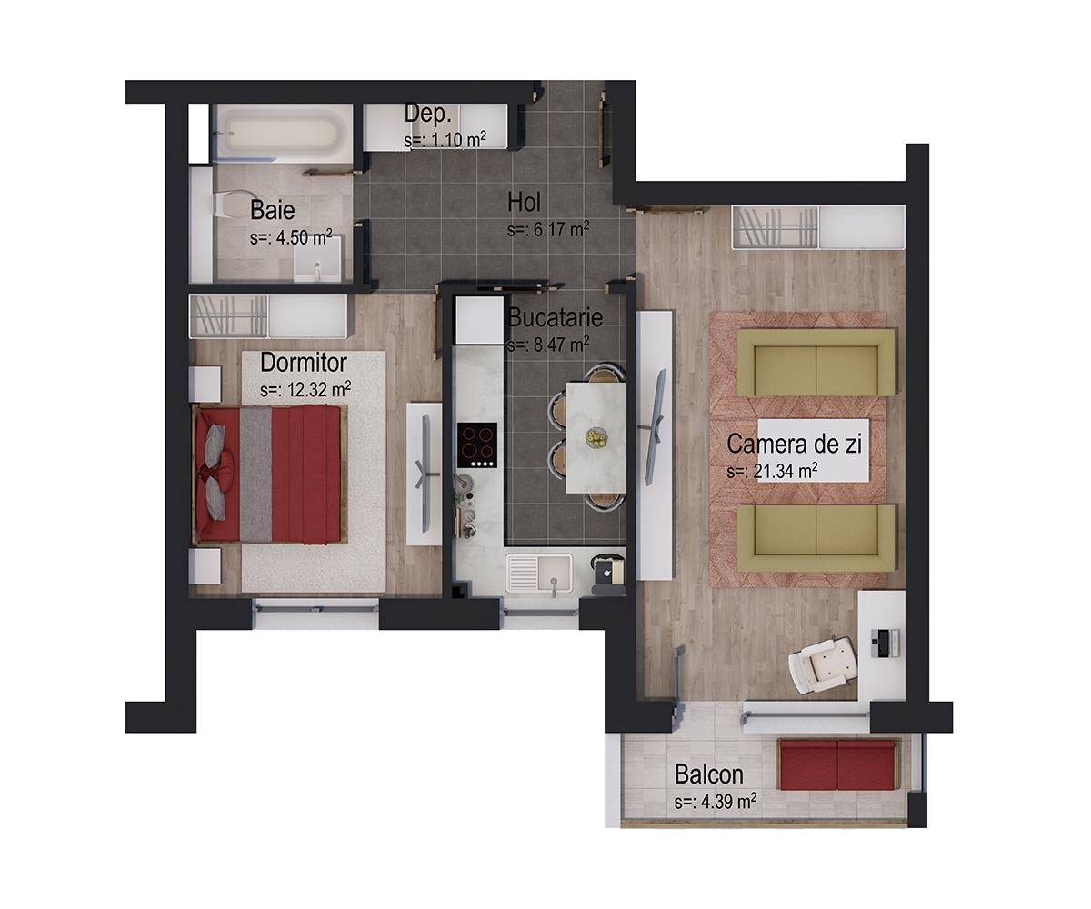 Apartament de vânzare 2 camere Tractorul - 62750AV | BLITZ Brașov | Poza1