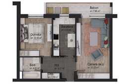 Vanzare 2 camere, 55 mp utili, balcon, finalizare 2022