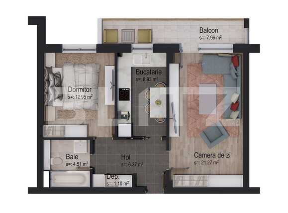 Apartament de vânzare 2 camere Tractorul - 62751AV | BLITZ Brașov | Poza2