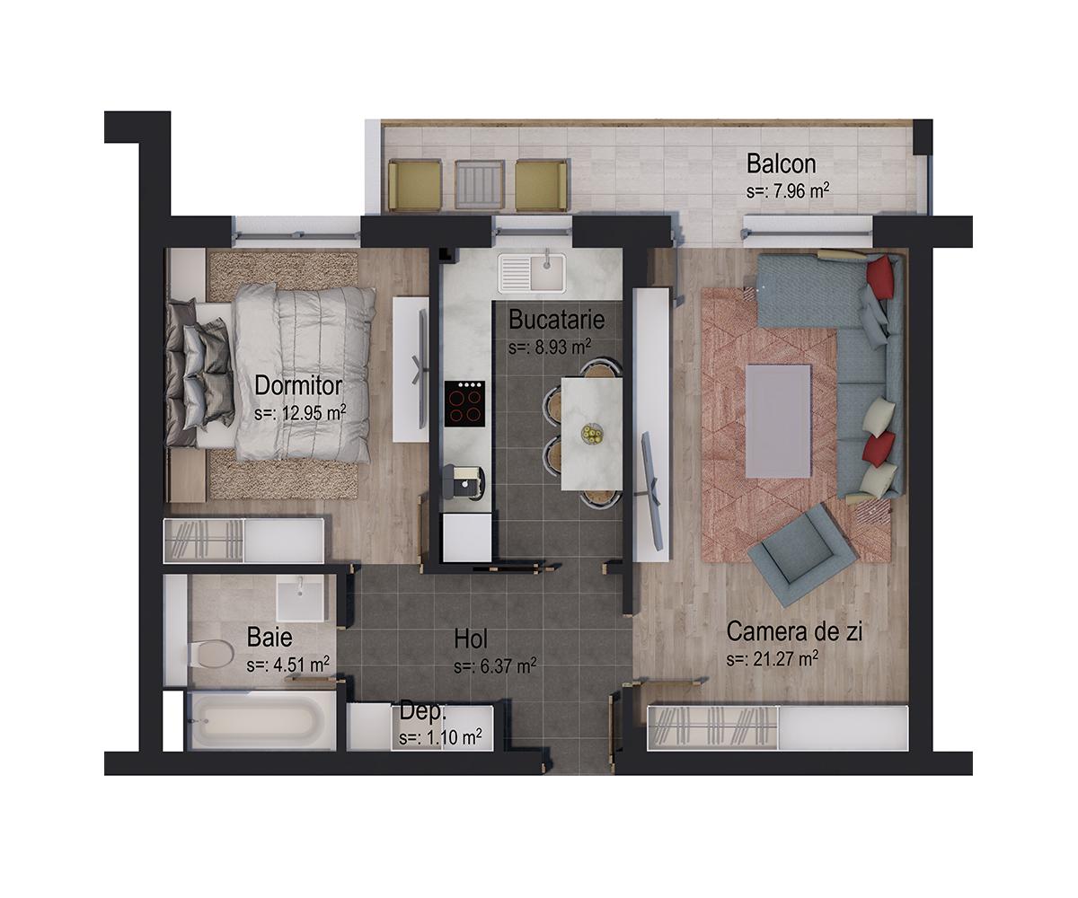 Apartament de vânzare 2 camere Tractorul - 62751AV | BLITZ Brașov | Poza1